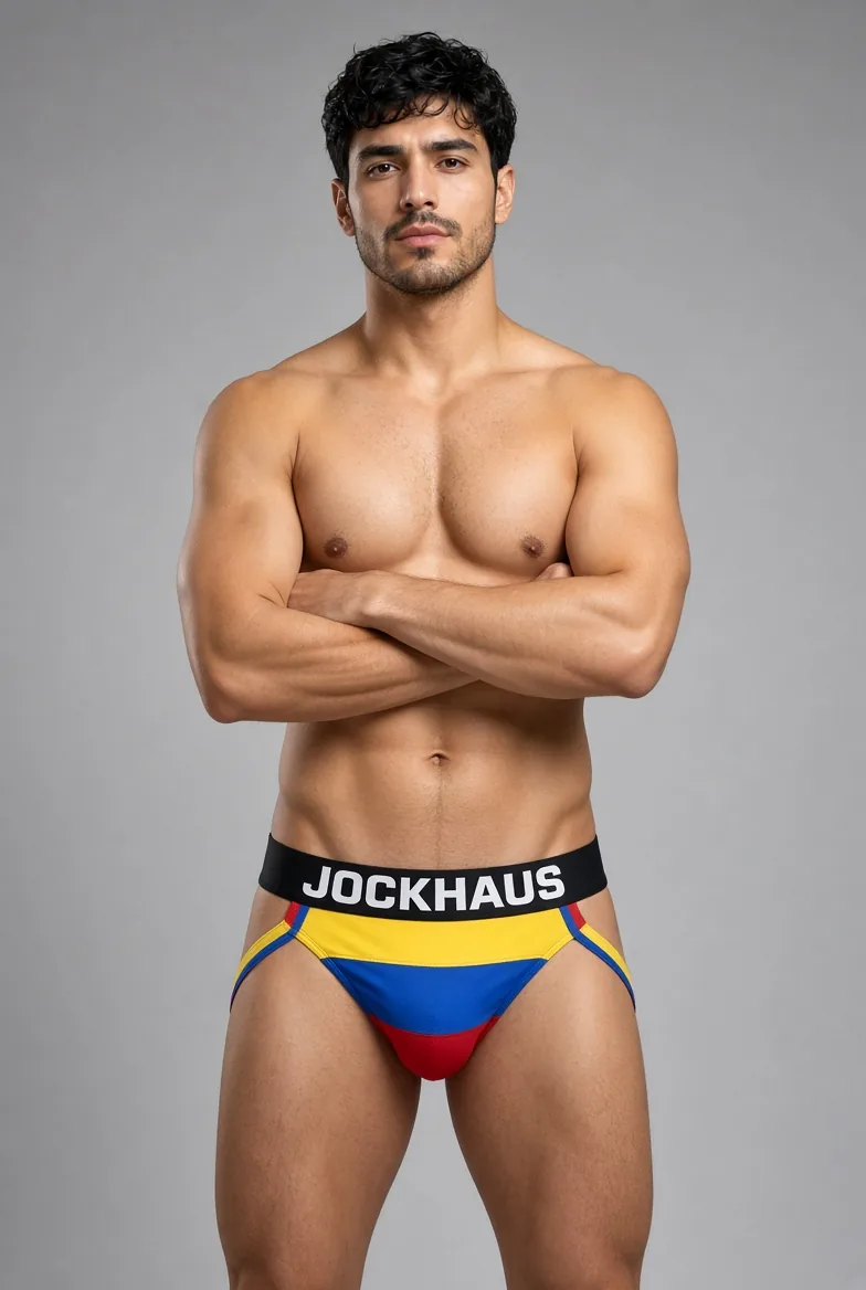JOCKHAUS Bandera Brief in the Colombian tricolor, front view